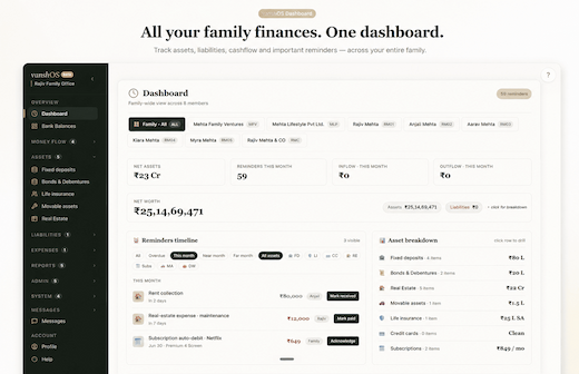 vanshOS dashboard preview